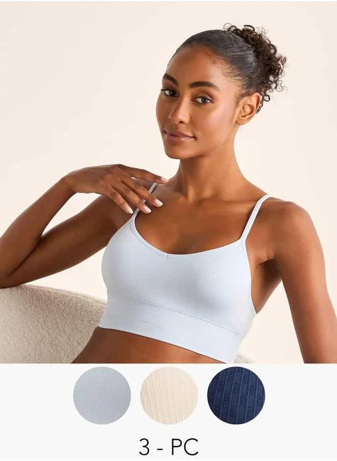 فاف Set of 3 - Textured Sports Bra