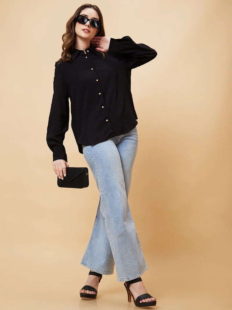 جلو باص Women Shirt Style Oversized Top