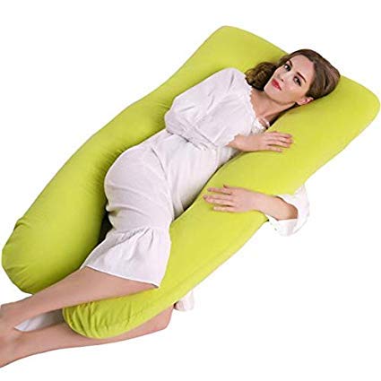Snoozy SNOOZY Ultra Soft UShape Pregnancy Maternity Pillow Multi Purpose with Removable Cover Zip Lemon 