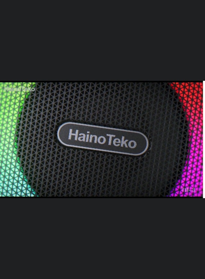 Haino Teko Haino Teko Germany  TB-3 Mini Portable Wireless Bluetooth Speaker With Hifi Sound Quality Button Control and RGB Lighting (Black) - Image 5