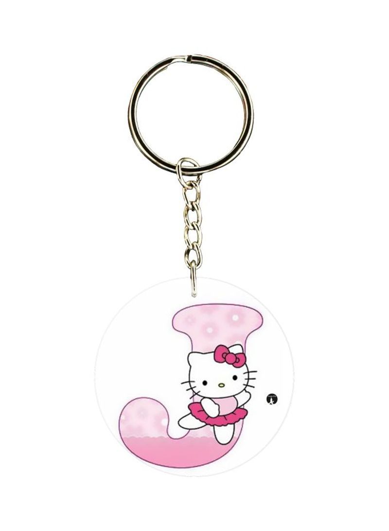 RKN Hello Kitty Letter J Printed Keychain