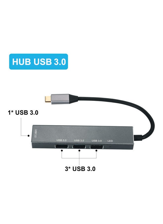 نيبمينينت - محول موزع 4 في 1 متعدد المنافذ بمنفذ Type-C مع إضاءة LED. - Image 1