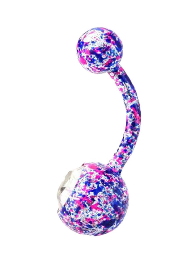 NIBEMINENT - Crystal Rhinestone Floral Dangle Button Belly Ring - Image 1