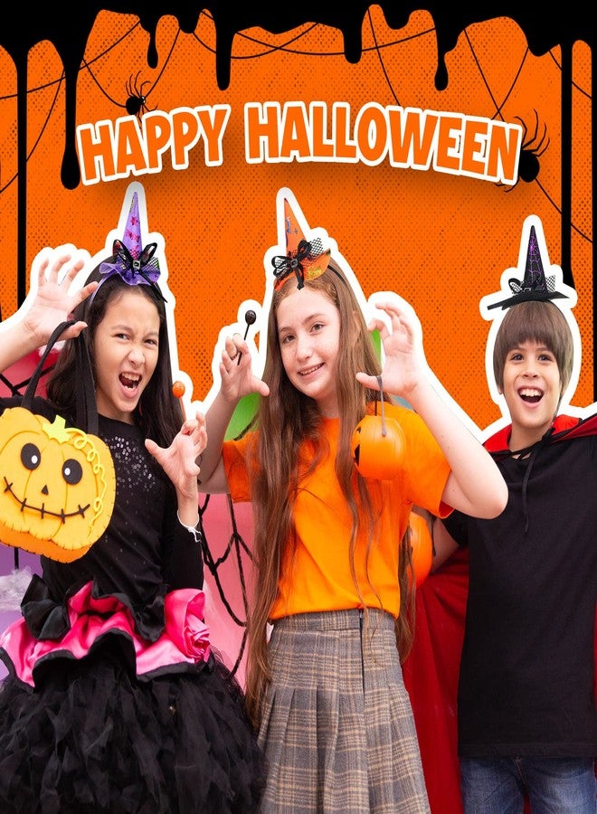 Hanaive 16 Pieces Halloween Headband Witch Hat Headband for Women Halloween Cosplay Witch Costume Hair Accessories - Image 5