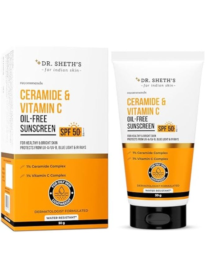 Dr. Sheth's CERAMIDE & VITAMIN C OIL FREE SUNSCREEN 50 GRAM