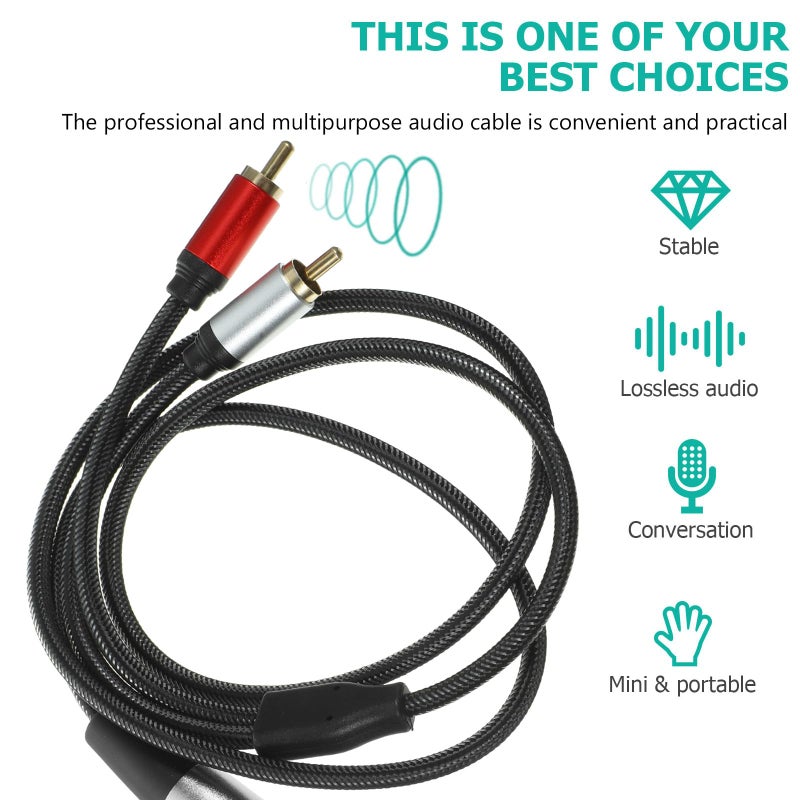 3 Pin XLR Female to Dual RCA Audio Cable 1 Meter Professional Studio Microphone Mixer Sound Equipment Cord - Image 4