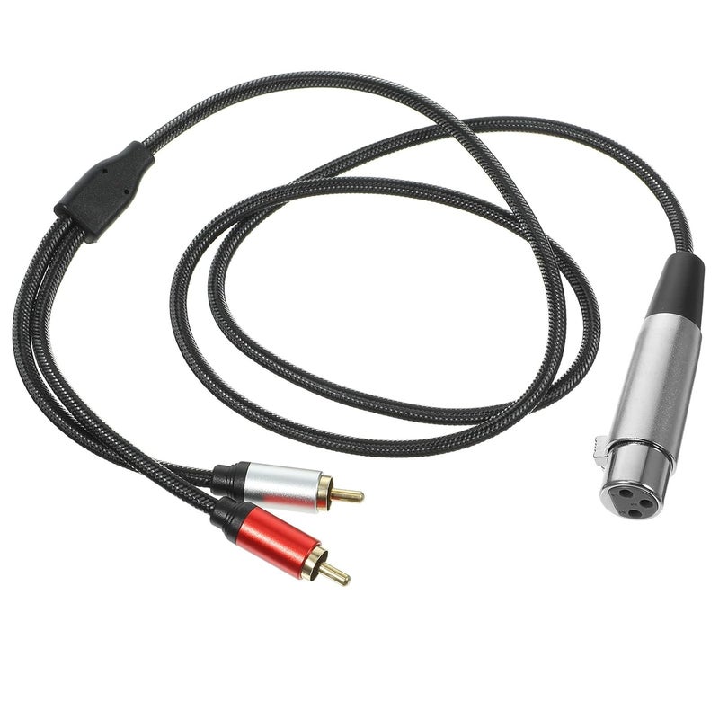 3 Pin XLR Female to Dual RCA Audio Cable 1 Meter Professional Studio Microphone Mixer Sound Equipment Cord - Image 1