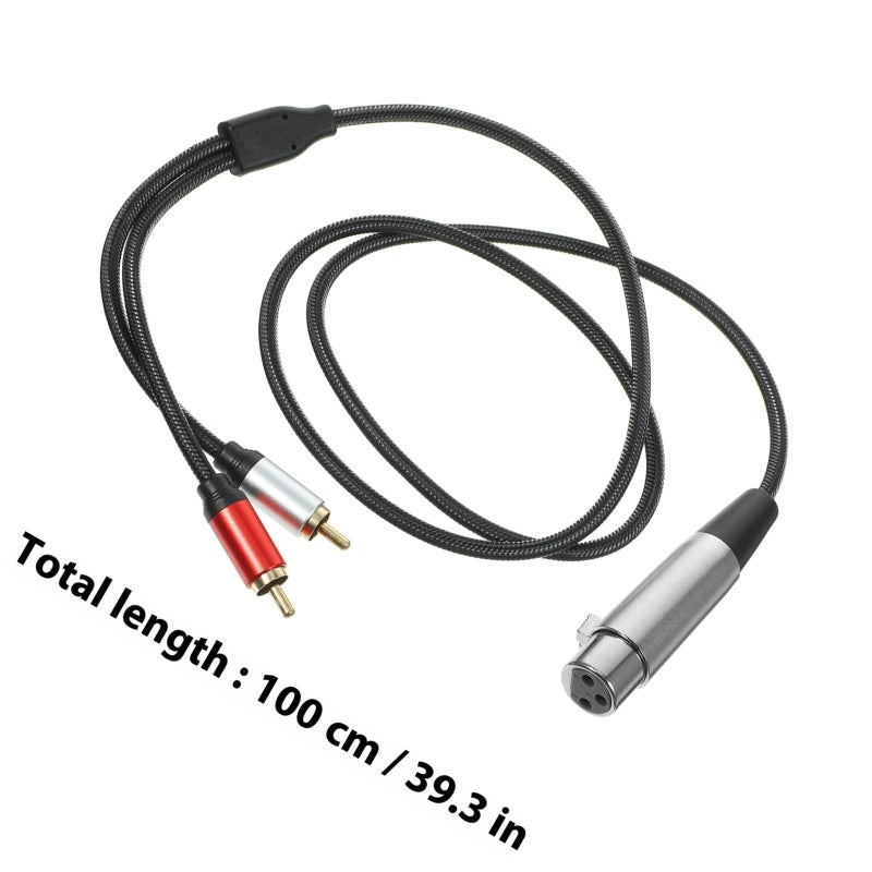 3 Pin XLR Female to Dual RCA Audio Cable 1 Meter Professional Studio Microphone Mixer Sound Equipment Cord - Image 3