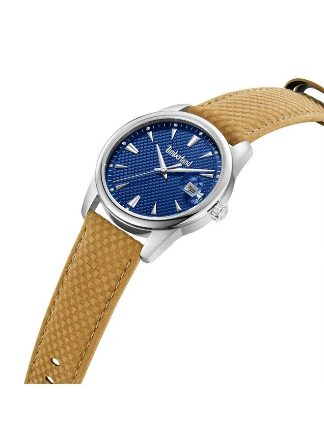 Timberland Jahscepi Blue Dial Leather Strap Analog Watch for Men, 42mm