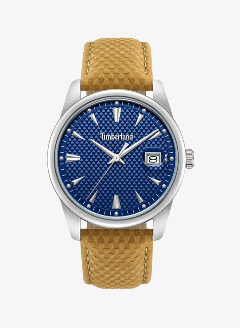 تمبرلاند Jahscepi Blue Dial Leather Strap Analog Watch for Men, 42mm