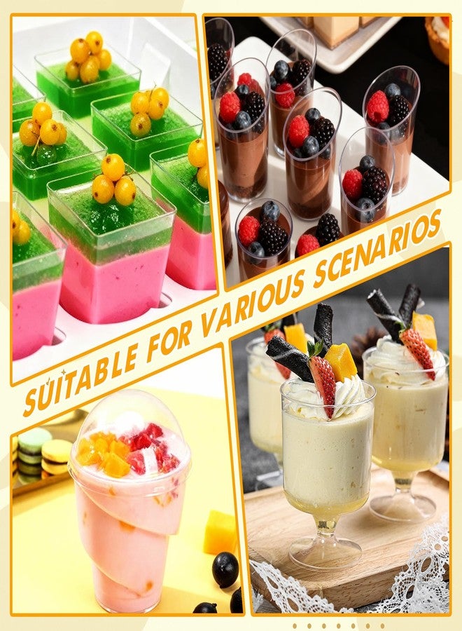 ALEXPRE 380 Pack Dessert Cups with Lids and Spoons 5 oz | Serves 150 | Mini Plastic Small Cake Fruit Disposable Round Cups for Yogurt Parfait Pudding Mousse - Image 4