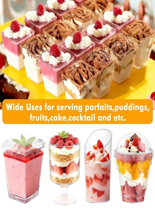 ALEXPRE 380 Pack Dessert Cups with Lids and Spoons 5 oz | Serves 150 | Mini Plastic Small Cake Fruit Disposable Round Cups for Yogurt Parfait Pudding Mousse - Image 5
