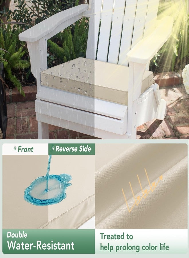 Summsun Outdoor Chair Cushions Set of 4: Waterproof & Fade Resistant Seat Cushion for Patio Furniture - 18.5 x 16 x 2 Inch Chair Pads with Ties and Hidden Zipper - Patio Chair Cushion Replacement, Beige - Image 3