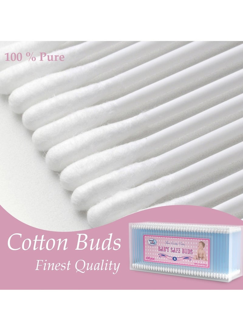 Cool & Cool Cool & Cool Baby Cotton Buds - 180's - 100% Pure Cotton, Baby-Friendly, Gentle Cleaning,Ear Protection, Safe swabs for Delicate baby Ears - Image 5