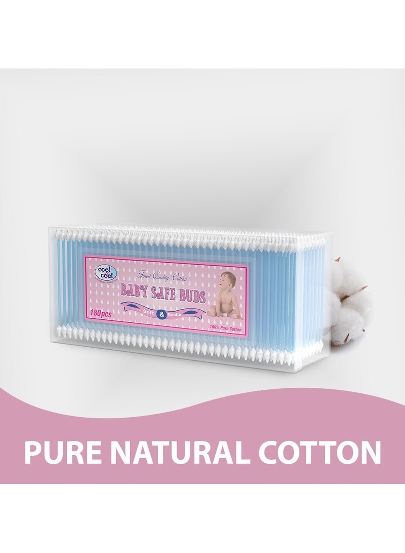 Cool & Cool Cool & Cool Baby Cotton Buds - 180's - 100% Pure Cotton, Baby-Friendly, Gentle Cleaning,Ear Protection, Safe swabs for Delicate baby Ears - Image 4
