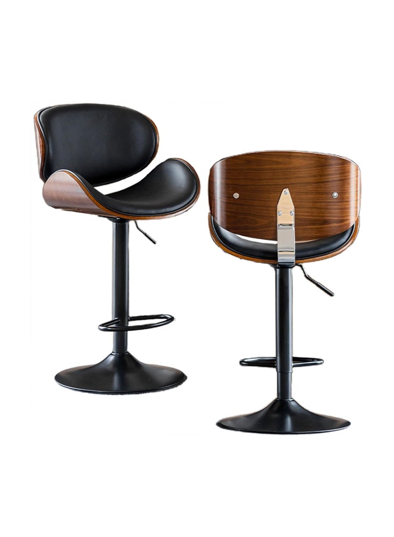 Cool Baby COOLBABY Bar chairs Lift leather bar chairs Light luxury home front desk high chairs Adjustable swivel seats High stools Low back kitchen island, dining room 1PC (Black) - Image 1