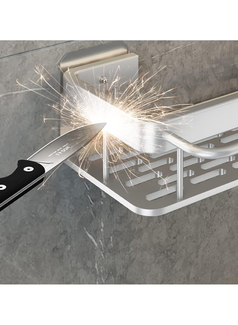 Beauenty Shower Caddy,No Drilling Adhesive Shower Shelf for Bathroom Storage, Rustproof Stainless Steel Shower Organizer Wall Mounted, 2 Pcs (silver) - Image 4