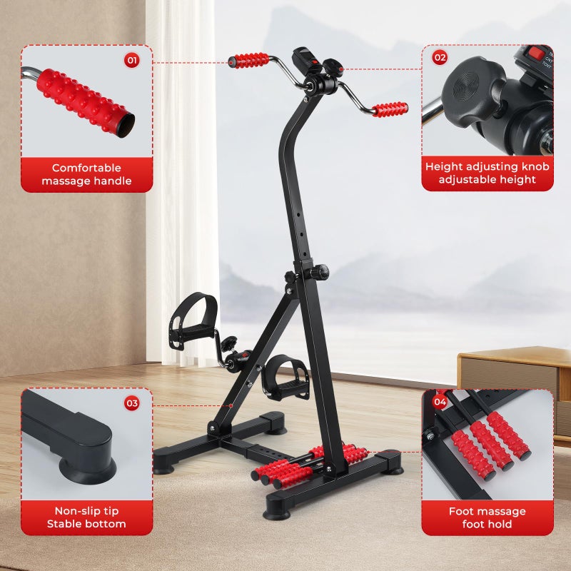 ZIDAFIT Adjustable Pedal Exerciser Bike for Seniors - Hand Arm Leg and Knee Therapy, Stroke Recovery, Portable Fitness Equipment for Total Body Workout - Great Gift for Elderly Rehab - Image 3