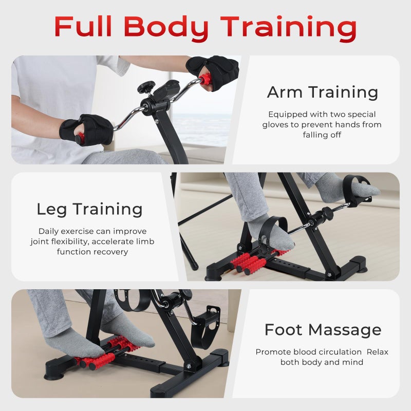 ZIDAFIT Adjustable Pedal Exerciser Bike for Seniors - Hand Arm Leg and Knee Therapy, Stroke Recovery, Portable Fitness Equipment for Total Body Workout - Great Gift for Elderly Rehab - Image 4