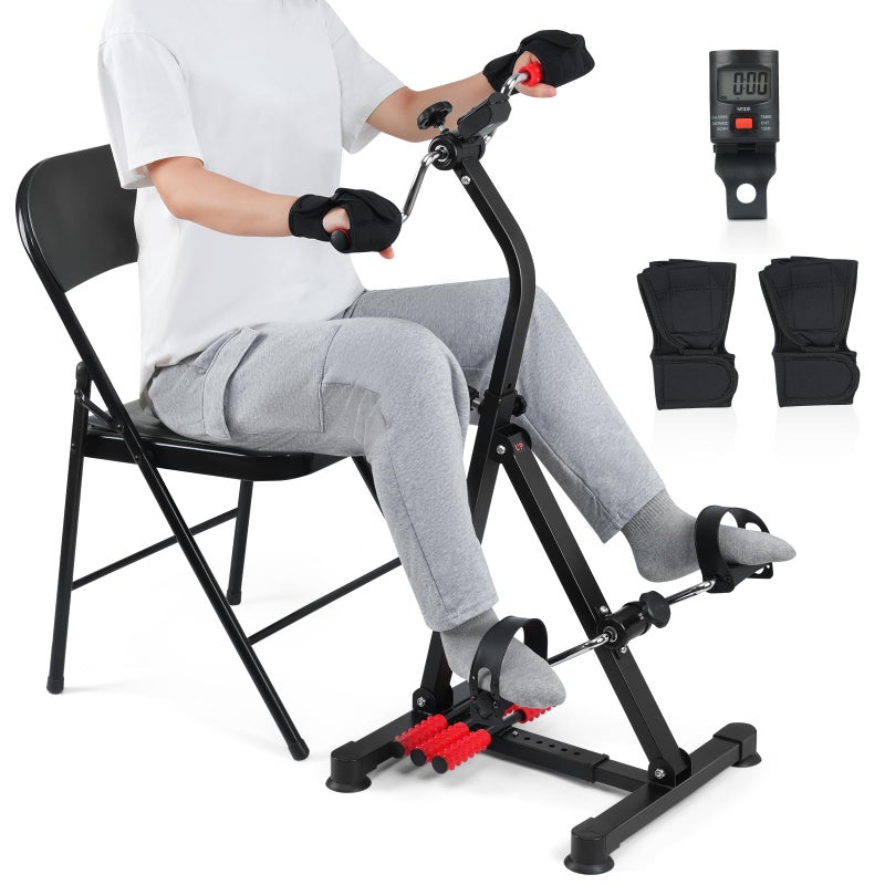 ZIDAFIT Adjustable Pedal Exerciser Bike for Seniors - Hand Arm Leg and Knee Therapy, Stroke Recovery, Portable Fitness Equipment for Total Body Workout - Great Gift for Elderly Rehab - Image 1