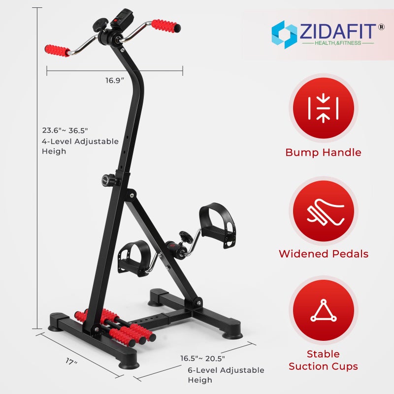 ZIDAFIT Adjustable Pedal Exerciser Bike for Seniors - Hand Arm Leg and Knee Therapy, Stroke Recovery, Portable Fitness Equipment for Total Body Workout - Great Gift for Elderly Rehab - Image 2