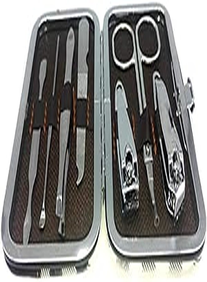 Manicure Set nail Care 7pcs Stainless Steel Tools with Mini Finger nail Cutter Clipper File Scissor