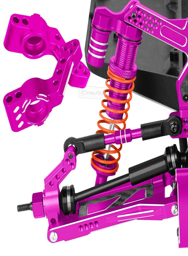 RcarmubWow RC Caster Block Set Upgrades Part for 1/10 2WD Slash/Rustler/Stampede 2WD/Bandit 2WD VXL,Aluminium Left Right Caster Blocks,Front Steering Block,Rear Stub Axle Carriers,Pink - Image 4