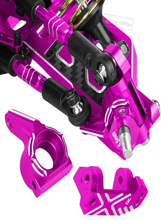 RcarmubWow RC Caster Block Set Upgrades Part for 1/10 2WD Slash/Rustler/Stampede 2WD/Bandit 2WD VXL,Aluminium Left Right Caster Blocks,Front Steering Block,Rear Stub Axle Carriers,Pink - Image 5
