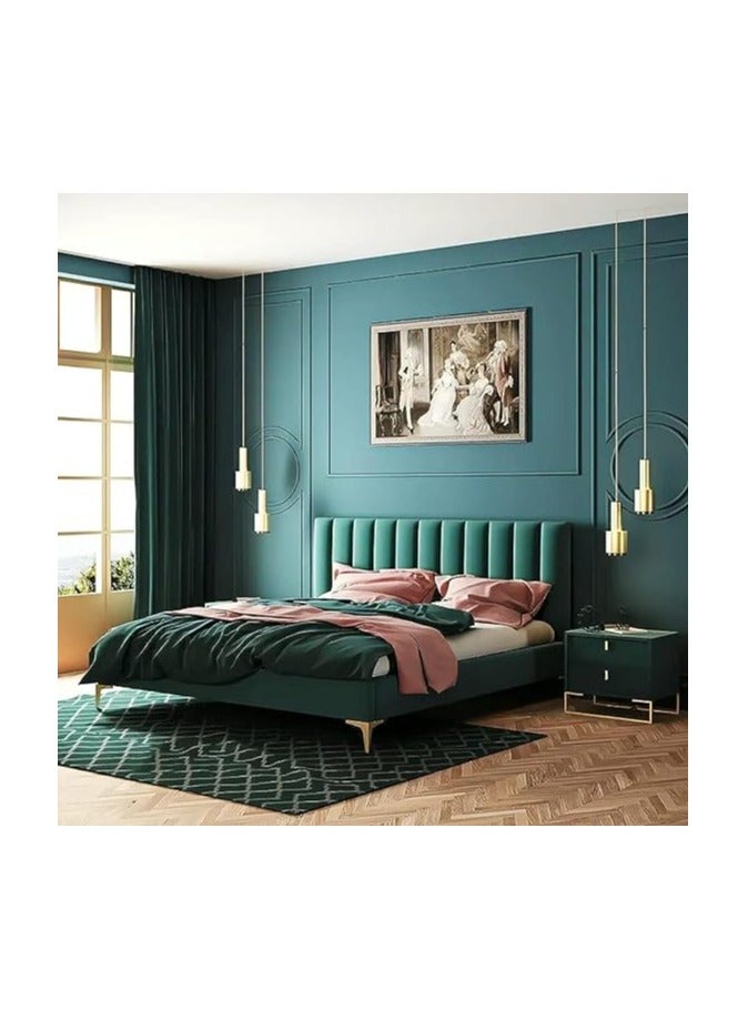 Ripple FURNITURE Simple Master Queen Size Bed Young Luxury Fabric Bed Bedroom Furniture Sets  - Image 1