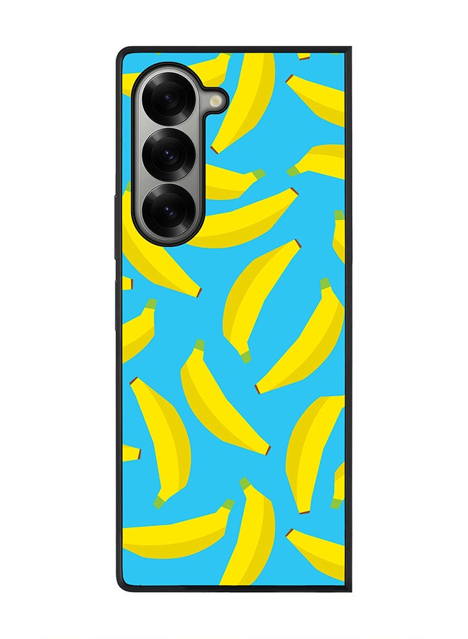 Stylizedd Rugged Black edge case for Samsung Galaxy Z Fold6, Slim fit Soft Case Flexible Anti Drop TPU Gel Thin Cover -  Scattered Bananas - Image 1