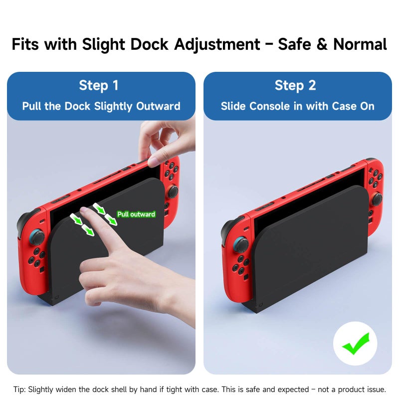 JEMDO Textured Grip Protective Case Compatible with Nintendo Switch 2 (2025) Only â€“ Spider Web Design, Red Matte Shockproof TPU Shell with Anti-Slip Handles, Ergonomic & Comfort Slim Back Cover - Image 2