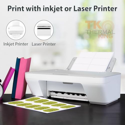 TK Thermal King 2" x 4" 100 Sheets White Permanent Adhesive Shipping 1000 Labels for Laser & Inkjet Printers (10 Labels/Sheet) - Image 3