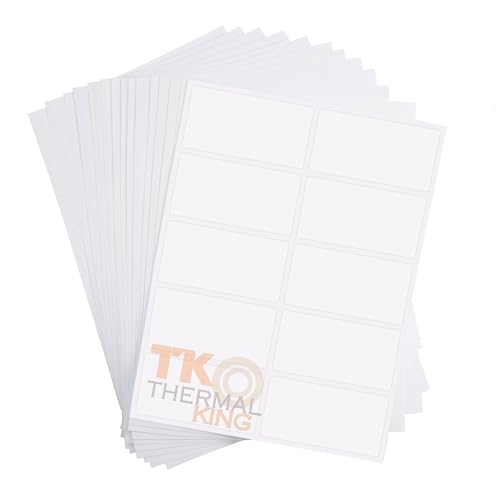 TK Thermal King 2" x 4" 100 Sheets White Permanent Adhesive Shipping 1000 Labels for Laser & Inkjet Printers (10 Labels/Sheet) - Image 1