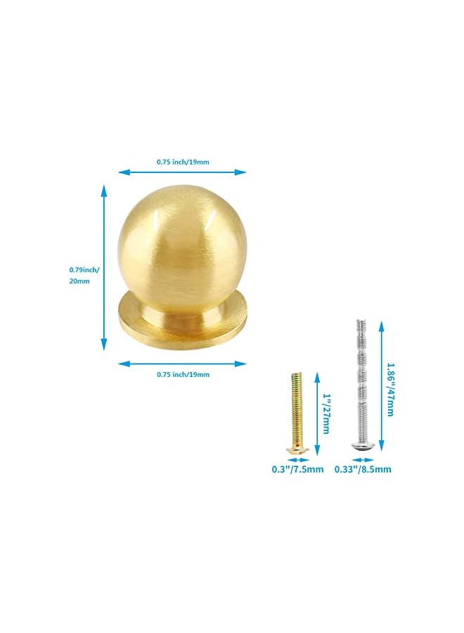The Bros 4 PCS Cabinets Door Handles, Solid Brass Cabinet Knobs, Round Ball Gold Knobs for Dresser Drawer Modern Kitchen Hardware - Image 4
