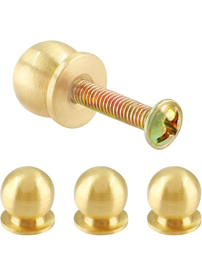 The Bros 4 PCS Cabinets Door Handles, Solid Brass Cabinet Knobs, Round Ball Gold Knobs for Dresser Drawer Modern Kitchen Hardware - Image 1