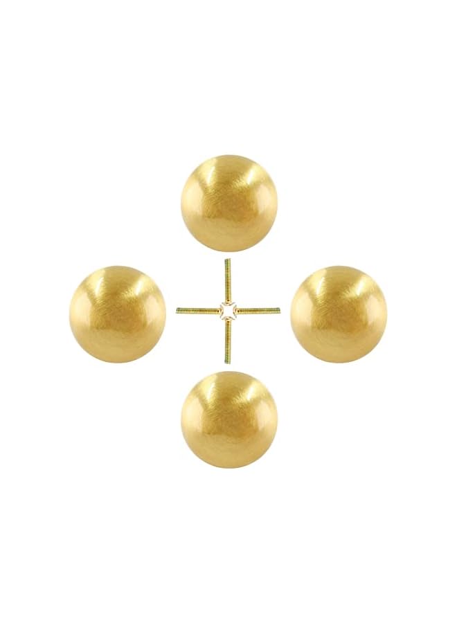 The Bros 4 PCS Cabinets Door Handles, Solid Brass Cabinet Knobs, Round Ball Gold Knobs for Dresser Drawer Modern Kitchen Hardware - Image 3