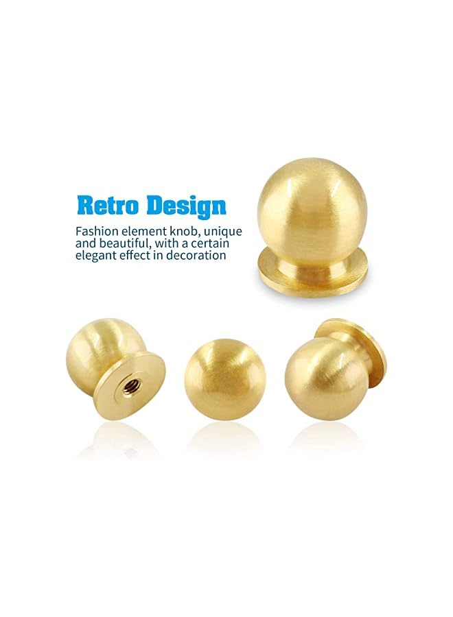 The Bros 4 PCS Cabinets Door Handles, Solid Brass Cabinet Knobs, Round Ball Gold Knobs for Dresser Drawer Modern Kitchen Hardware - Image 2