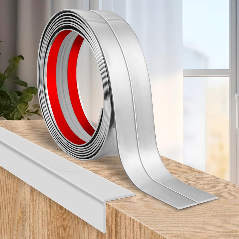 LSGCQ Flexible Wall Corner Protector Moulding Trim Peel and Stick Wall Corner Guards Edge Protector Self Adhesive Wall Molding Trim Strip for Wall Edge Corner Ceiling Silver 24 in x 20 Ft - Image 2
