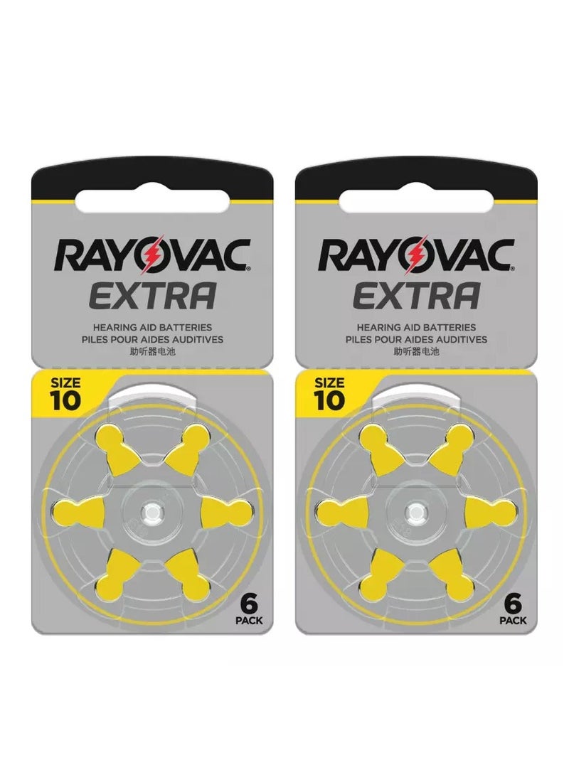 Rayovac 12-Pieces Rayovac Extra (Size 10) Hearing Aid Batteries Zinc-Air 0% Mercury