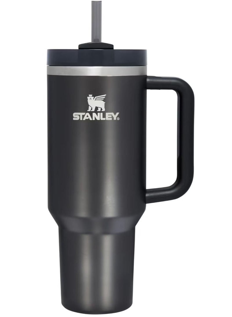 Stanley - Stanley Quencher H2.0 FlowState Vacuum Insulated Tumbler – 40oz Black Stainless Steel Travel Mug with Leakproof Lid & Straw, Double-Walled Design, Keeps Drinks Hot for 7 Hours & Cold for 24 Hours, Durable & Portable - Image 1