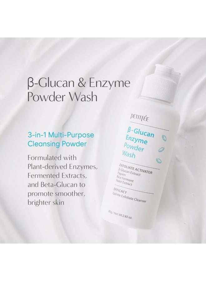 Petitfee B-Glucan Enzyme Powder Wash 2.82 oz (80g) - Facial Cleanser, Cleansing Powder with Papaya Extract Papain, Rice Ferment Extract for Gentle, Daily Exfoliation, Powder Soap, Cleansing Mask - Image 2