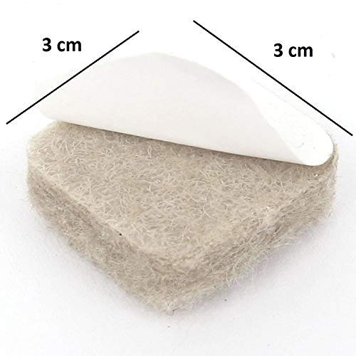 Hyderon Self Adhesive Square Felt Pads Non Skid Floor Protector Furniture Sofa Chair Balance Pad Noise Insulation Bumper Beige - Image 2