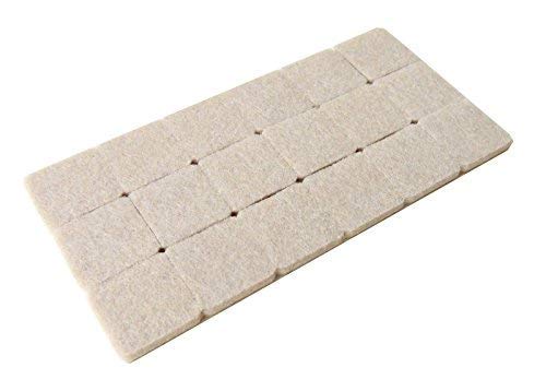 Hyderon Self Adhesive Square Felt Pads Non Skid Floor Protector Furniture Sofa Chair Balance Pad Noise Insulation Bumper Beige - Image 1