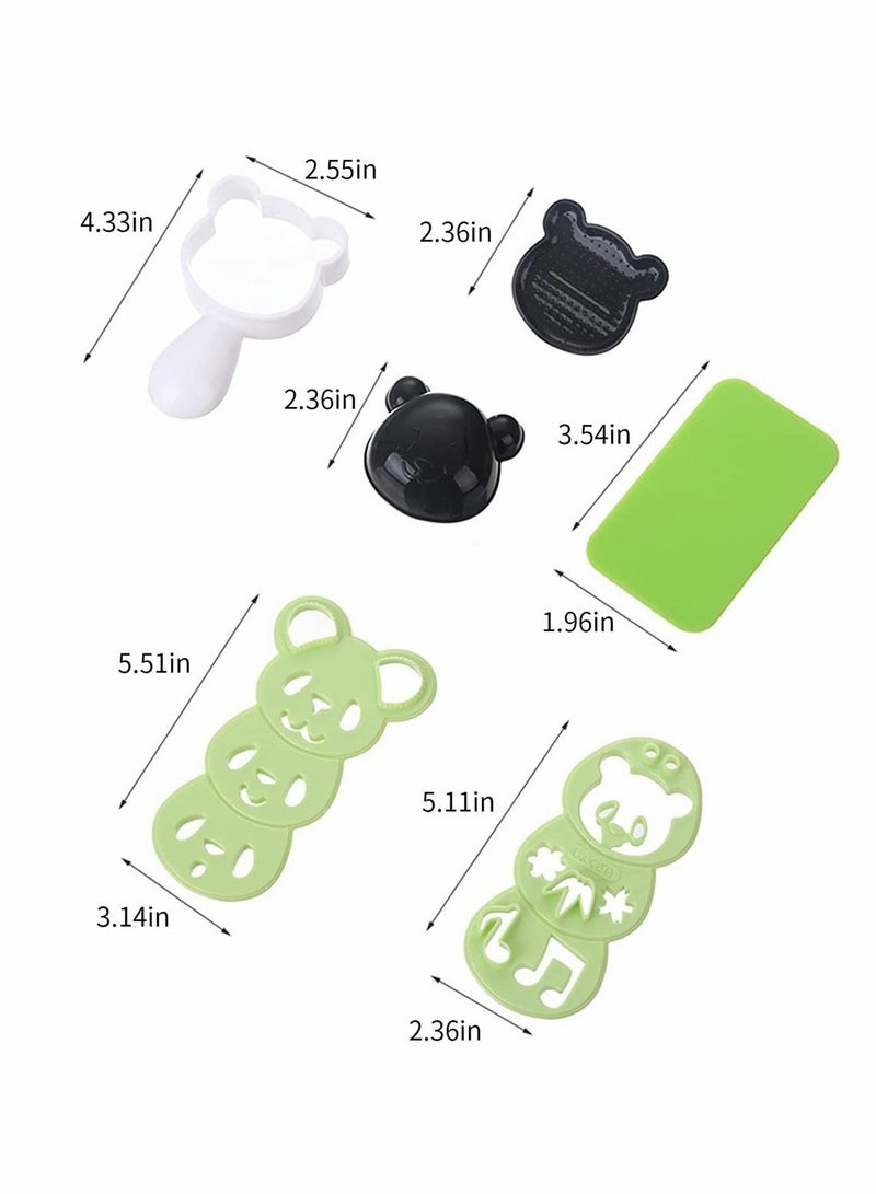 Rice Ball Moulds, Cute Panda Pattern Sushi Mould for Kids Rice Shaper Onigiri Mould Rice Ball Press Mould Bento Accessories DIY Kitchen Tools for Home Party Cartoon Cute Bento Lunch Make