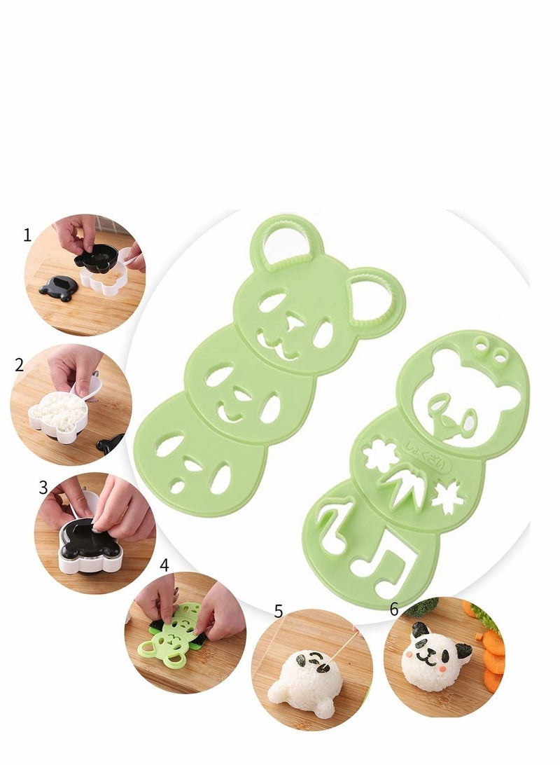 Rice Ball Moulds, Cute Panda Pattern Sushi Mould for Kids Rice Shaper Onigiri Mould Rice Ball Press Mould Bento Accessories DIY Kitchen Tools for Home Party Cartoon Cute Bento Lunch Make