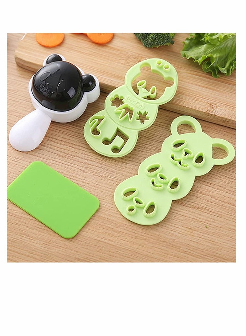 Rice Ball Moulds, Cute Panda Pattern Sushi Mould for Kids Rice Shaper Onigiri Mould Rice Ball Press Mould Bento Accessories DIY Kitchen Tools for Home Party Cartoon Cute Bento Lunch Make
