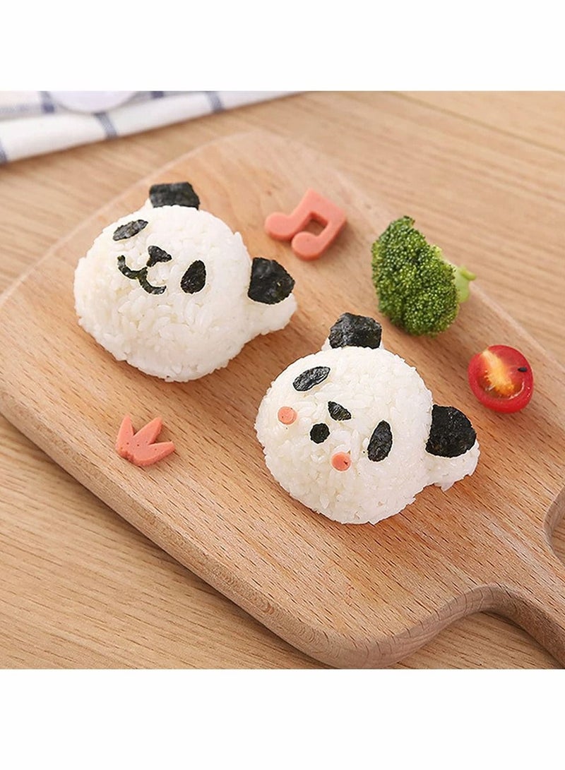 Rice Ball Moulds, Cute Panda Pattern Sushi Mould for Kids Rice Shaper Onigiri Mould Rice Ball Press Mould Bento Accessories DIY Kitchen Tools for Home Party Cartoon Cute Bento Lunch Make