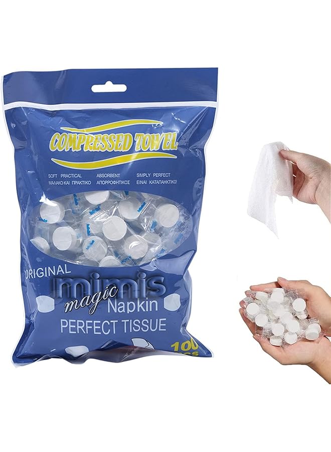 X spring Mini Compressed Towel Portable and Hygienic Cleaning Tablets for Travel Compact Cotton Disposable Face Towels Lightweight Paper Towels for Camping Hiking Beauty Salons and Daily Use - Image 1