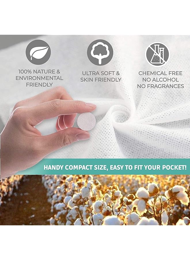 X spring Mini Compressed Towel Portable and Hygienic Cleaning Tablets for Travel Compact Cotton Disposable Face Towels Lightweight Paper Towels for Camping Hiking Beauty Salons and Daily Use - Image 2