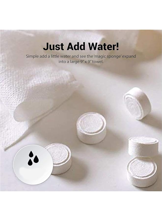 X spring Mini Compressed Towel Portable and Hygienic Cleaning Tablets for Travel Compact Cotton Disposable Face Towels Lightweight Paper Towels for Camping Hiking Beauty Salons and Daily Use - Image 4